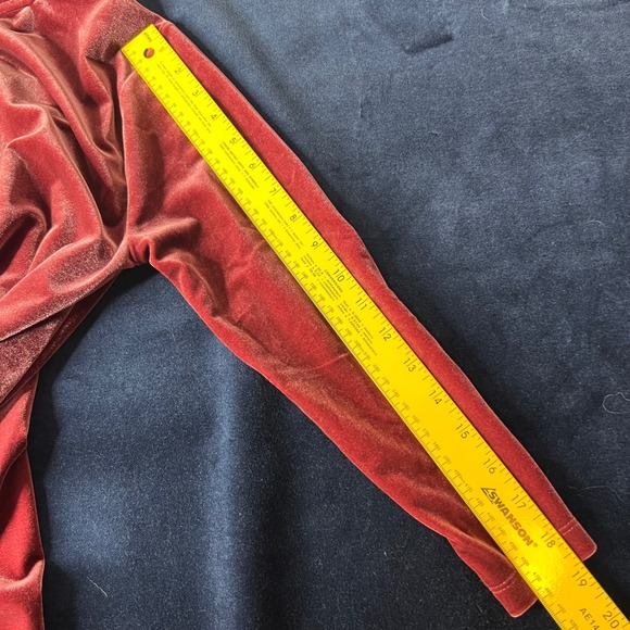 Lands End Womens Burgundy/Rose Velvet Long Sleeve | Size XS | Cottage Elegant - Picture 7 of 7